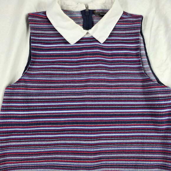 Zara Trafaluc Collection Womens Size Small Striped Sleeveless Collared Dress - Picture 3 of 9